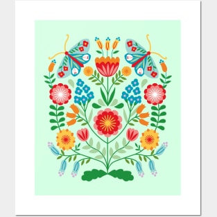 Cross Stitch Floral Posters and Art